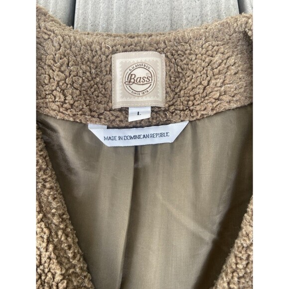 G.H. Bass & Co. Women’s Brown Sherpa Fleece Zip Jacket – Size L – Cozy Core VTG - Picture 11 of 16